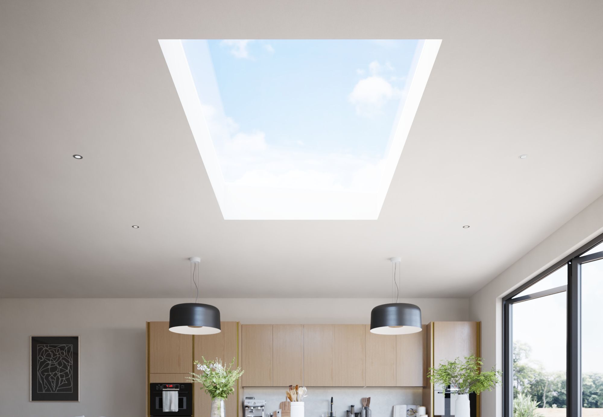 Korniche Flat Glass rooflight installed on a flat roof