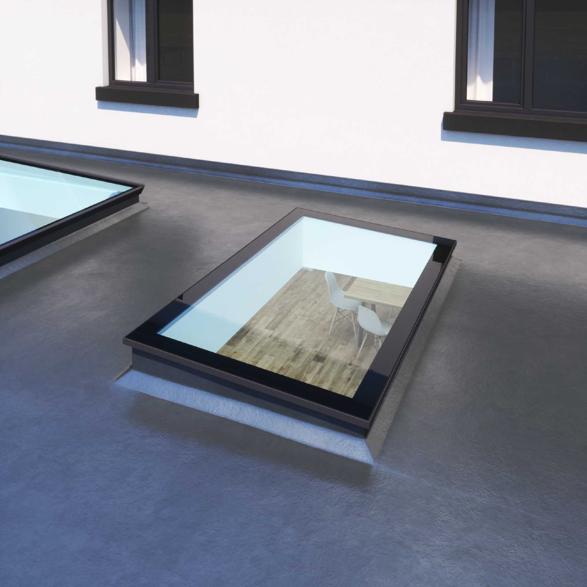Korniche FlatLite black flat rooflight
